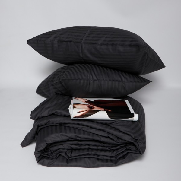 Фото - Комплект постільної білизни Moon&Star 143х210 см +нав. 2 шт. 70х70 см Satin Stripe Dark Serenity (MS-890000812)